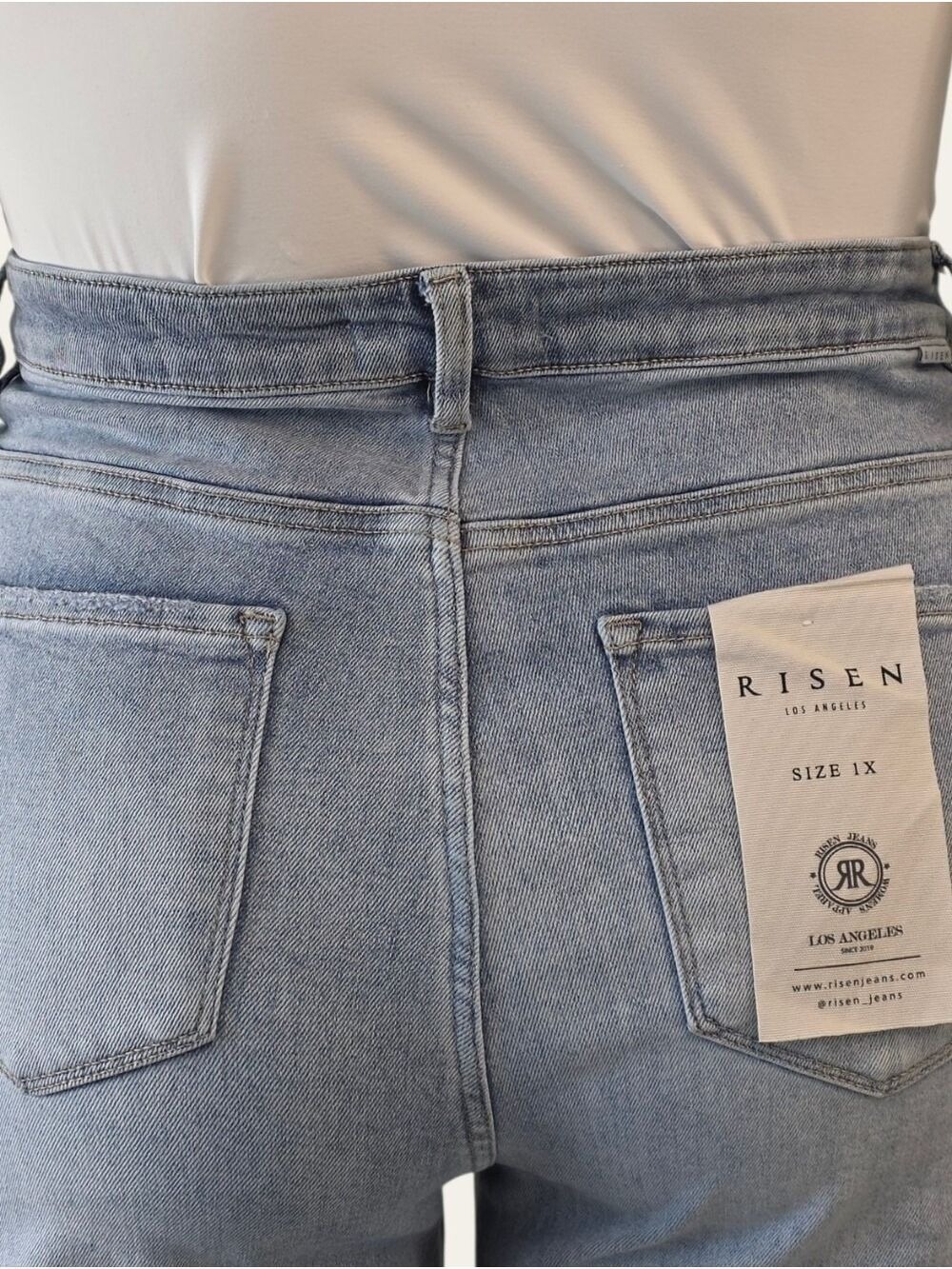 Risen The Genie 1X Tummy Control Wide Leg Cuffed Jeans NWT - Picture 8 of 10